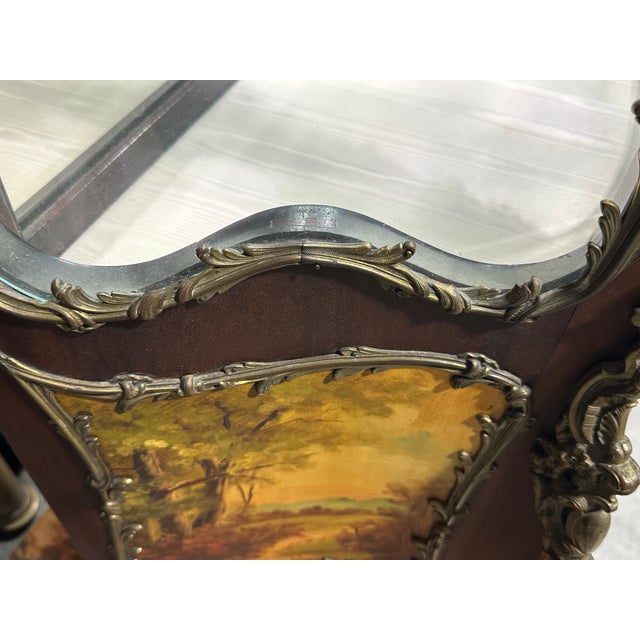 Brown Antique Vernis Martin Vitrine With Hand-Painted Secnes and Ormolu Mounts For Sale - Image 8 of 17