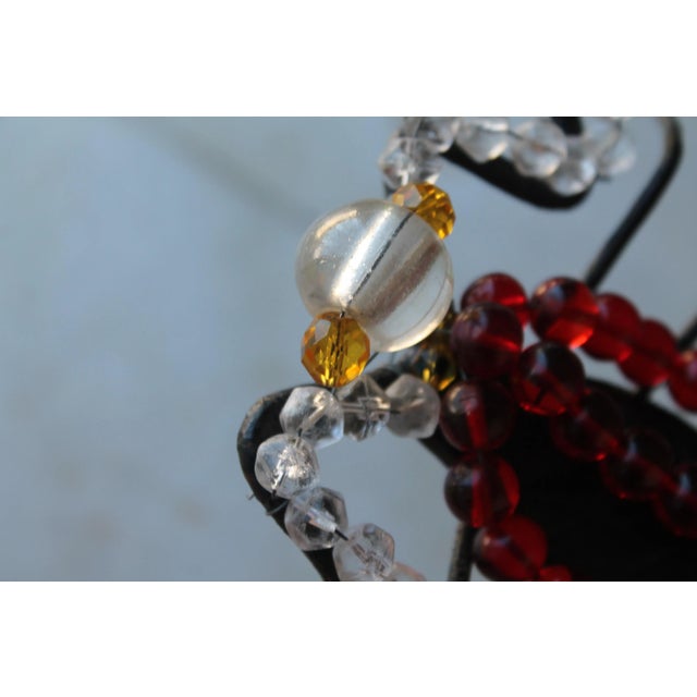 1950's French Modernist Crystal "Red Scorpion" Sculpture - Black Iron Frame For Sale In Miami - Image 6 of 11