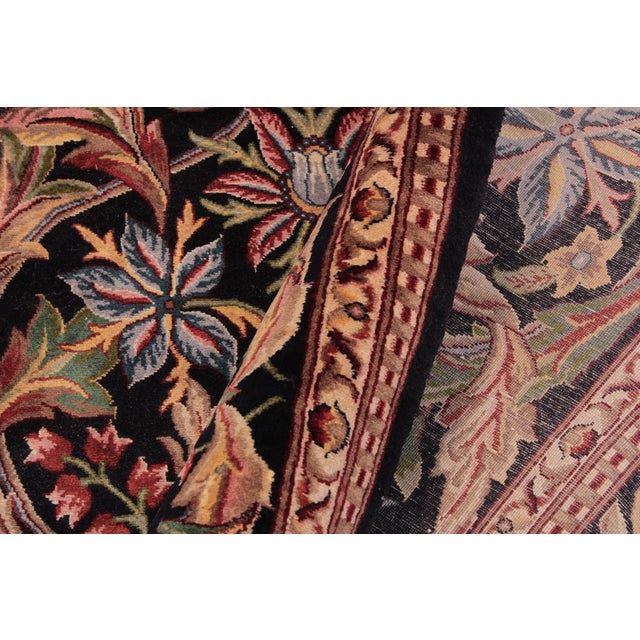 Textile Art Nouveau 1990's Pak-Persian Black/Black Wool Rug - 9'1'' X 12'6'' For Sale - Image 7 of 9