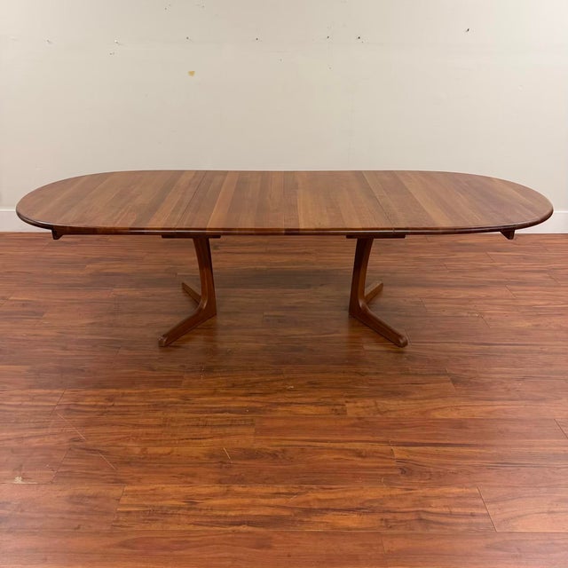 Late 20th Century Danish Solid Cherry Oval Dining Table With 2 Leaves - 70"-108" For Sale - Image 5 of 10