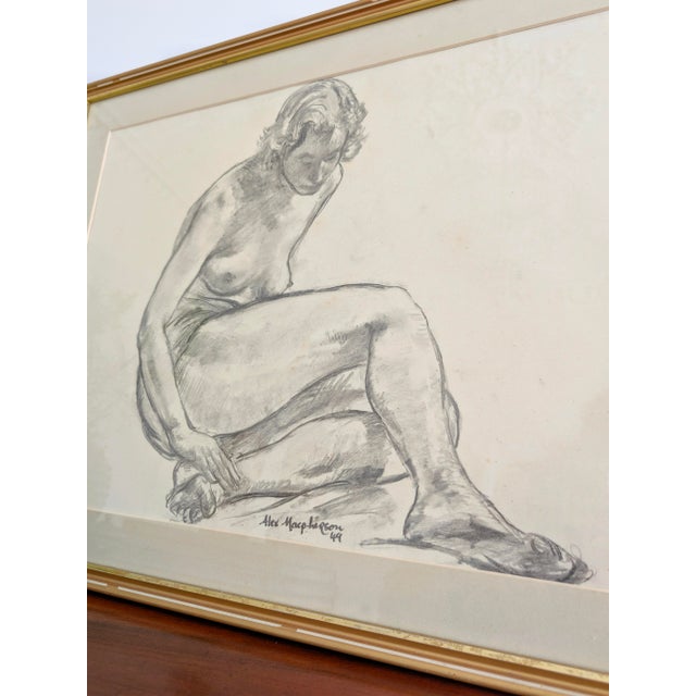 Alexander Macpherson, Female Nude Study, 1949, Charcoal on Paper For Sale - Image 9 of 13