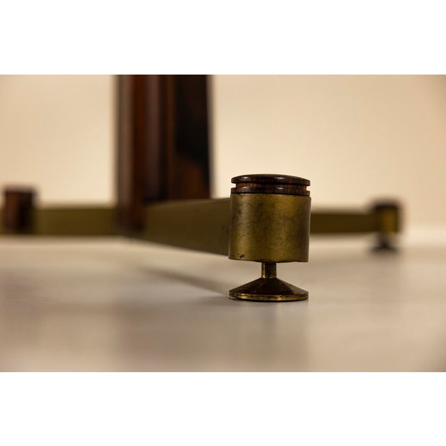 Vintage Italian Dining Table in Mahogany, Rosewood and Brushed Brass, Italy For Sale - Image 11 of 12