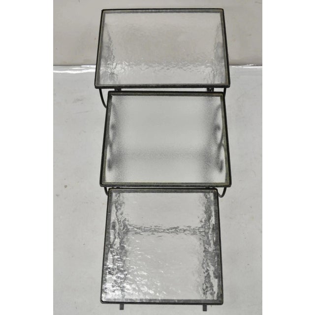 Vintage Salterini Wrought Iron Maple Leaf Garden Nesting Side Tables - Set of 3 For Sale In Philadelphia - Image 6 of 11