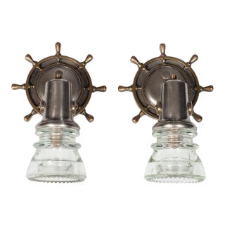 Vintage Nautically Themed Sconces - A Pair For Sale
