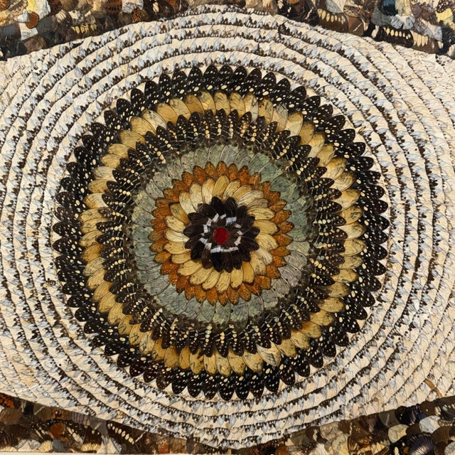 Abstract Vintage Abstract Folk Art Collage Composition in Butterfly Wings, Framed For Sale - Image 3 of 9