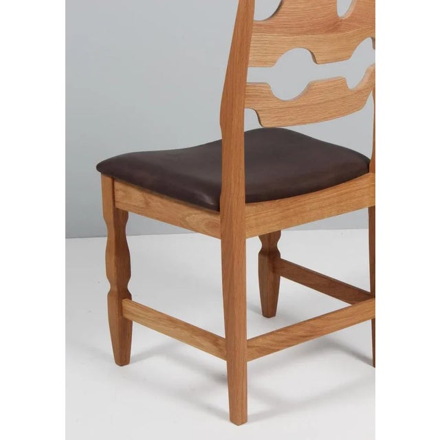 Model Razorblade Oak Dining Chair by Henning Kjærnulf, Denmark, 2023 For Sale - Image 9 of 10