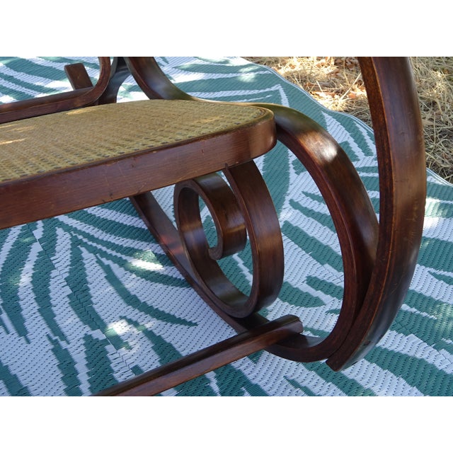 Vintage Rocking Chair in Wood and Rattan, 1980s For Sale - Image 15 of 18