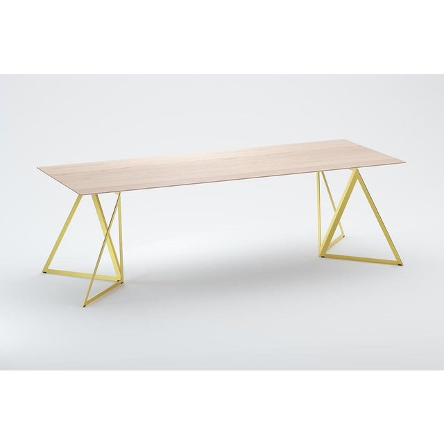 Contemporary Steel Stand Table 240 in Ash by Sebastian Scherer For Sale - Image 3 of 15