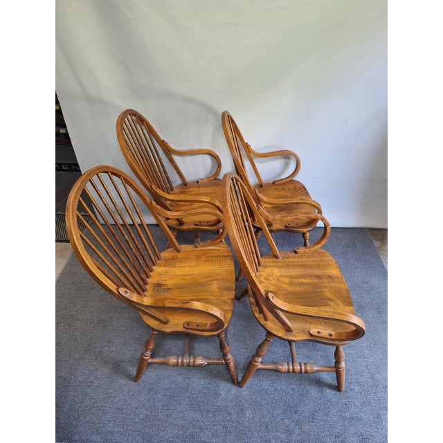 Mid-Century Modern Late 20th Century Mid-Century Windsor Armchairs - Set of 4 For Sale - Image 3 of 4