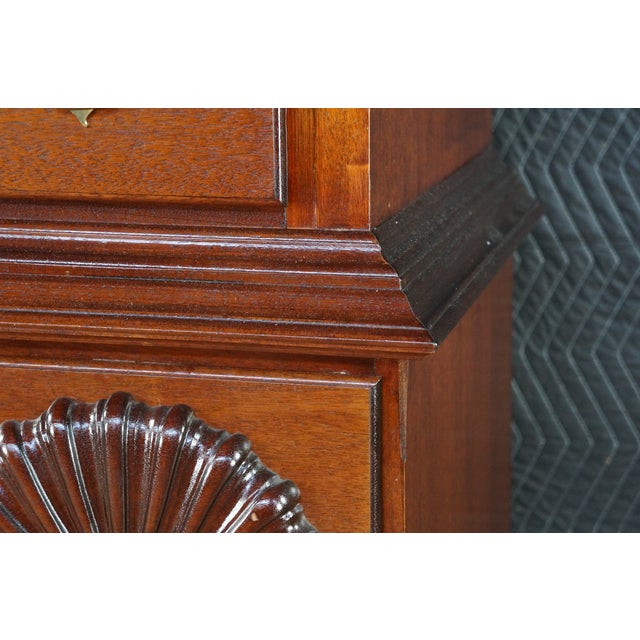 Vintage Chippendale Style Mahogany Shell & Blockfront Highboy Chest on Chest 89" For Sale - Image 11 of 18