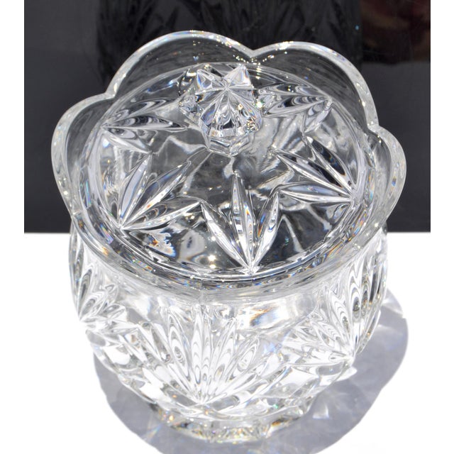 Mid 20th Century Waterford Style Boho Chic Heavy Crystal Bonbonniere Cookie Jar Bowl For Sale - Image 11 of 15
