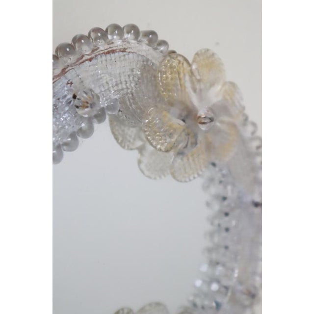 1950s Venetian Floral Murano Glass Hand Mirror, Italy, 1950s For Sale - Image 5 of 12
