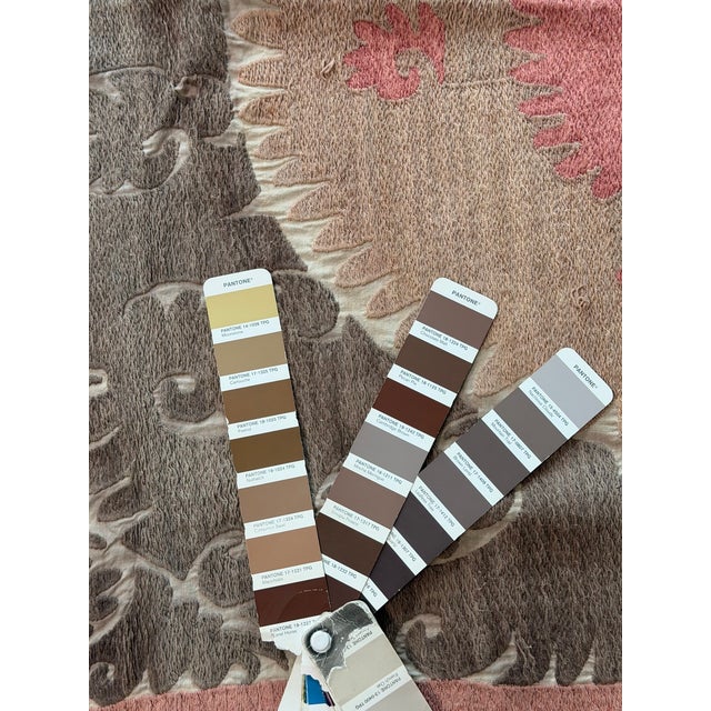 Brown Pink Cotton Suzani Wall Hanging With Medallion For Sale - Image 10 of 10