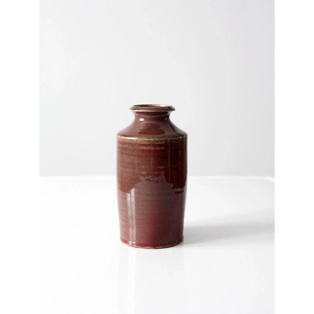 Contemporary Vintage Studio Pottery Vase For Sale - Image 3 of 12