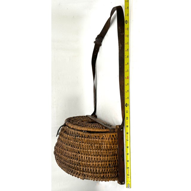 Large Antique American Folk Art Hand Made Hand Woven Wicker & Wood
