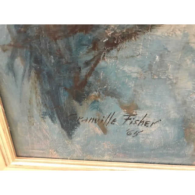 Mid 20th Century Mid-20th Century Oil on Board Painting of Profile of Woman, Dated 1965 For Sale - Image 5 of 6