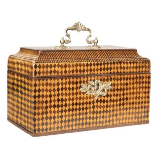 Fine George III Parquetry Teacaddy For Sale