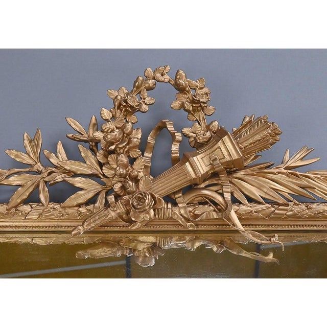Large 19th Century Louis XVI Mirror with Parcloses For Sale - Image 6 of 14