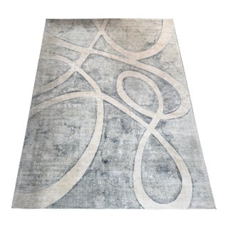 8ft11in × 12ft Global Views Meander Wool + Silk Area Rug For Sale