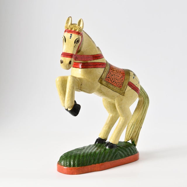Vintage Hand-Painted Indian Horse Figurine, 1990s, in Very Good conditions. Designed 1990 to 1999