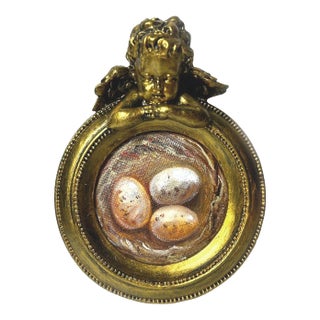 Framed Nest Original Painting Victorian Style Art Angel Decor by Valeriya Serova For Sale