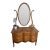 Antique 19th Century Birdseye Maple Serpentine Vanity Dresser With Beveled Pivoting Mirror For Sale