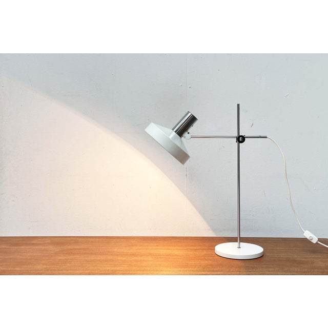 Mid-Century Modern German Minimalist White and Chrome Table Lamp from Kaiser Leuchten, 1960s For Sale - Image 14 of 18