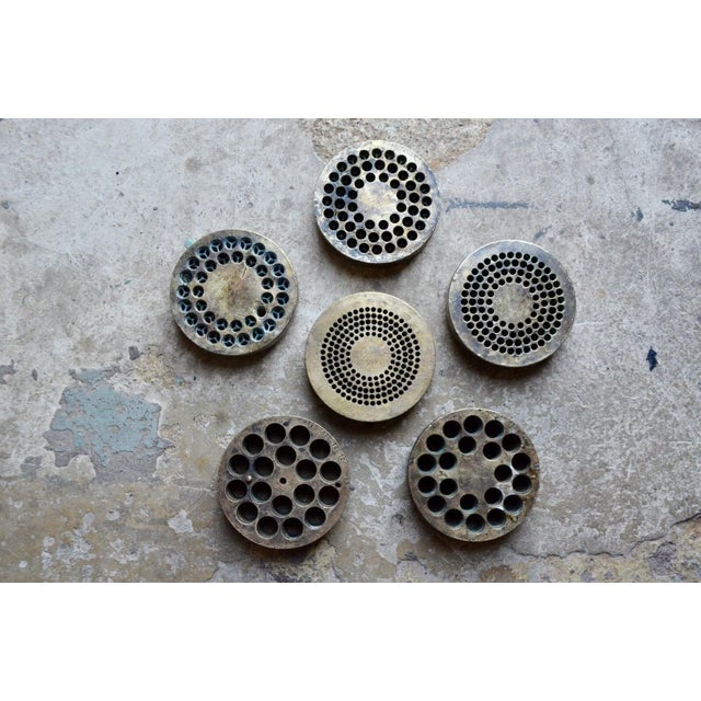 Antique Pasta Dies in Bronze and Copper, 1890s, Set of 6 For Sale - Image 13 of 13