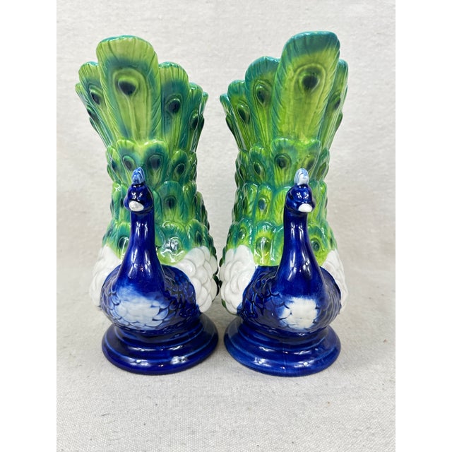 Strutting Peacock Vases For Sale - Image 4 of 6
