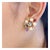 Bochic "Orient" Vintage Retro Multi Gem Burst Earrings Set 18K Gold & Silver For Sale - Image 17 of 18