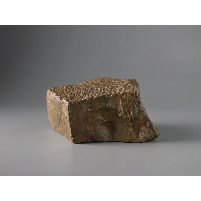 2020s Sculptural Glass Decanter Vase With Natural Gobi Desert Stone – One of a Kind Art Glass For Sale - Image 5 of 6