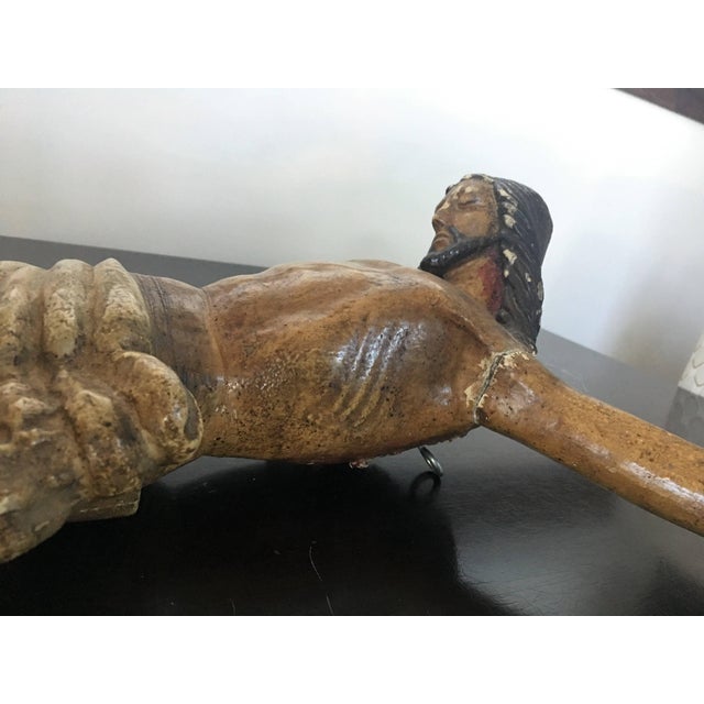 Brown 18th Century Carved Wooden Representing Christ on the Cross For Sale - Image 8 of 18