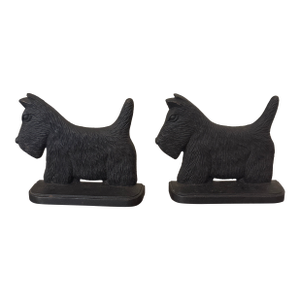 Vintage Terrier Scotty Dog Cast Iron Door Stop ~ a Pair