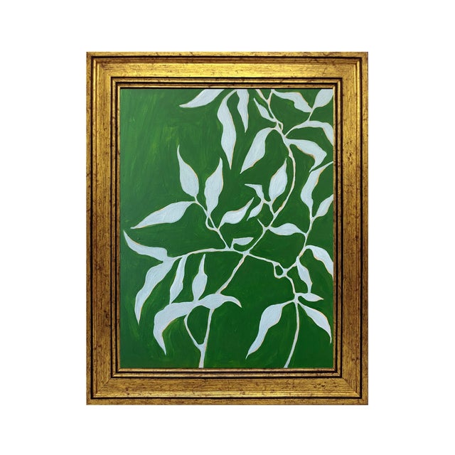 Original Framed Acrylic Botanical Painting Organic Boho Art Floral Wall Art by Tatiana Duperault For Sale In West Palm - Image 6 of 6