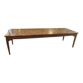 Antique Country French Oak Parquetry Top Dining Table For Sale