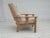 1970s, Danish armchair. Original beige furniture wool, solid oak wood. Original very good condition: no smells, no stains...