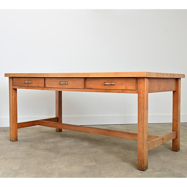 Early 19th Century French 19th Century Butcher Block Dining-Work Table For Sale - Image 5 of 15