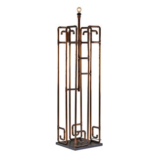 Modern Floor Lamp in Copper Pipes For Sale