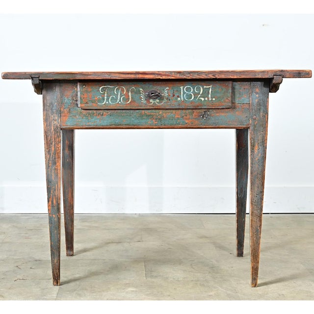 This early-19th-century Swedish writing desk is loaded with charm and character. Made from solid pine, it features...