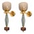 1990s Pair of Blue and Purple, Mid-Century Modern, Murano Glass Sconces For Sale