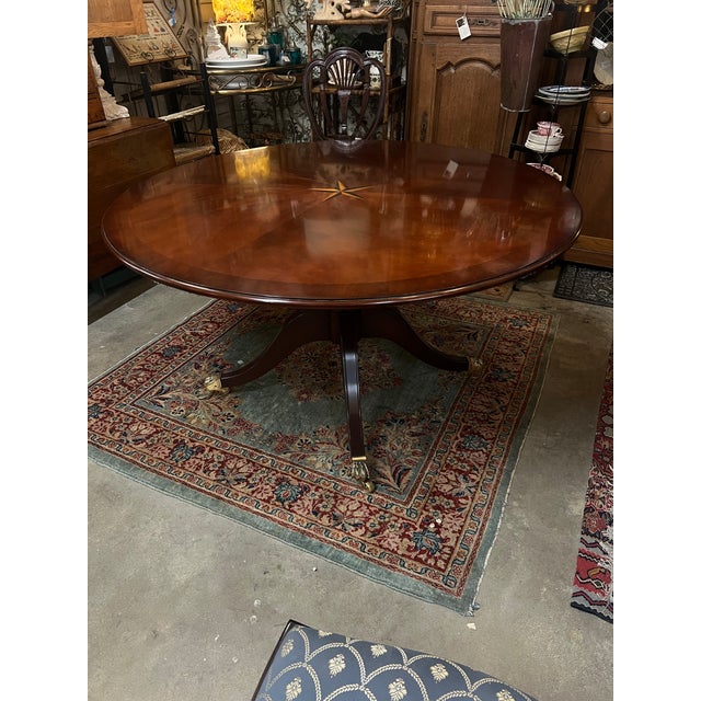 Early 20th Century Early 20th Century Mahogany Regency 78" Round Dining Table For Sale - Image 5 of 10