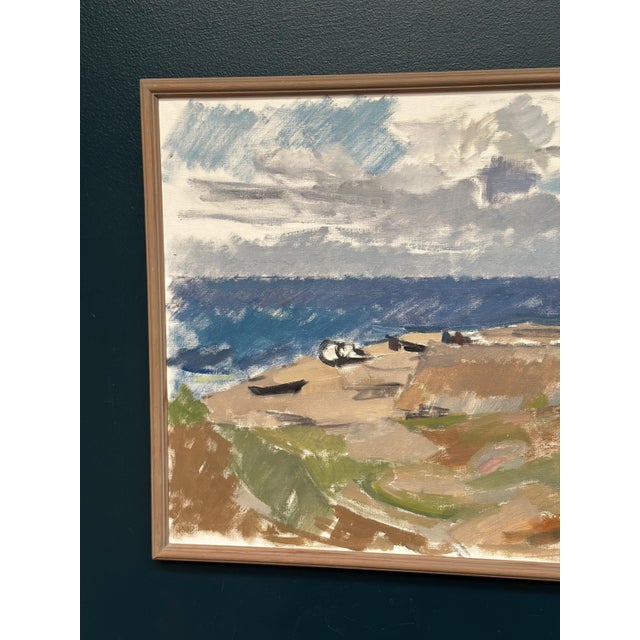 Mid-Century Modern Ingvar Hällgren, Strand, Öland, 1950s, Oil Painting on Canvas, Framed For Sale - Image 3 of 18