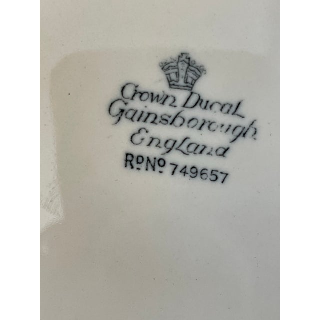 Early 20th Century 8 VTG Crown Ducal Gainsborough Floral Print Embossed Rim Salad or Dessert Plates For Sale - Image 5 of 6