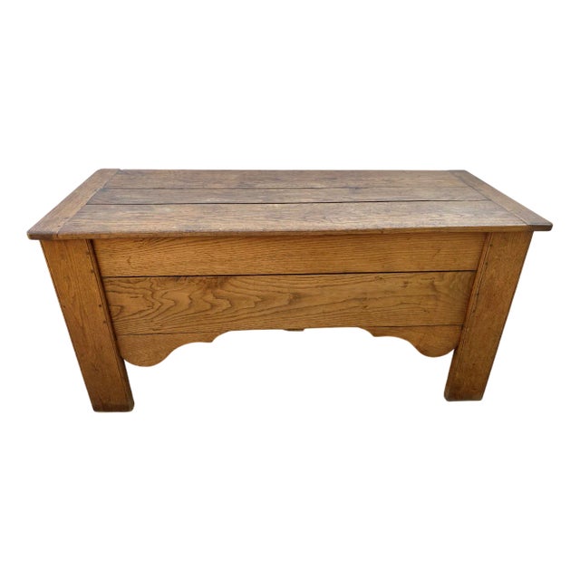 Antique Oak Trunk, 19th Century For Sale