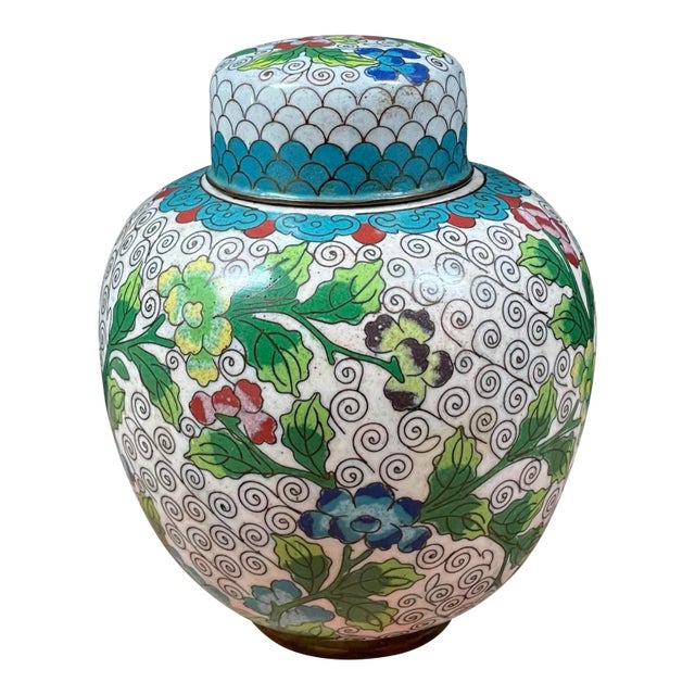 Antique Chinese Cloisonné Ginger Jar For Sale