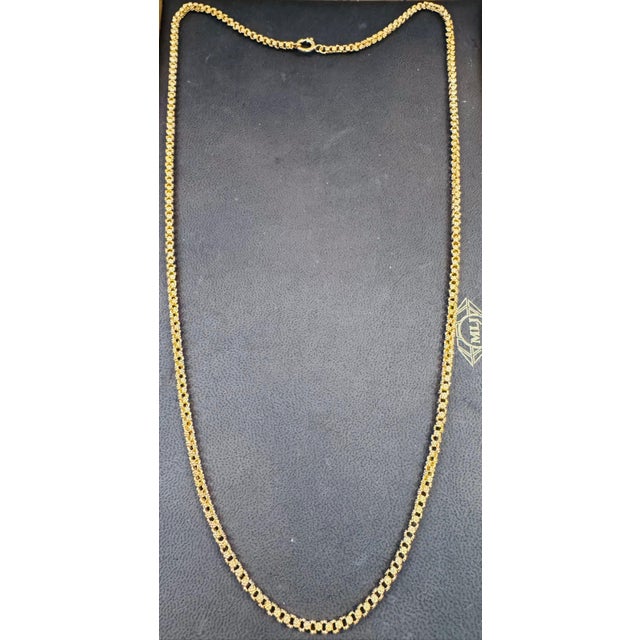 Vintage 18 Karat solid Yellow Gold 30 Gm, Link Chain, 3.6 mm Necklace, 28 " Long For Sale - Image 17 of 18