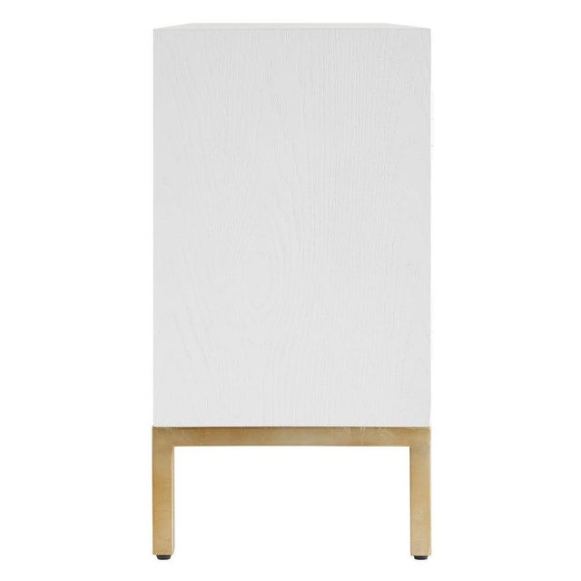 White Modern Glam Cabinet For Sale - Image 8 of 9
