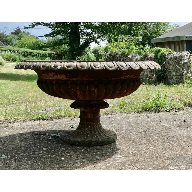 Large 19th century Cast Iron Garden Urn, Garden Jardiniere This is a superb wide Victorian urn, the urn is cast iron it is...