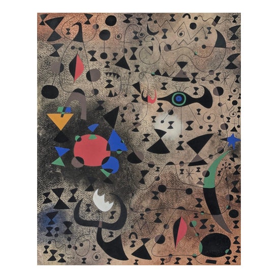 After Joan Miro, Women by the Lake, Its Surface Iridescent with the Passing of a Swan, 1959, Stencil Print For Sale
