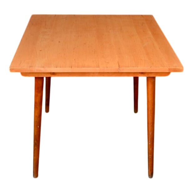 Small Wooden Kitchen Table with Compass Legs, 1950s For Sale